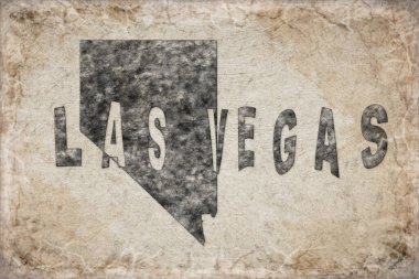 Nevada Las Vegas Haritası ve Beyaz Harf Tasarımı