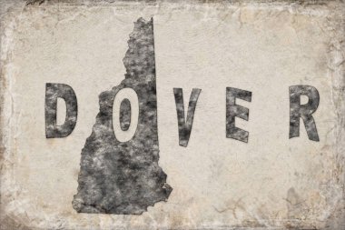 New Hampshire Dover Haritası ve Beyaz Harf Tasarımı