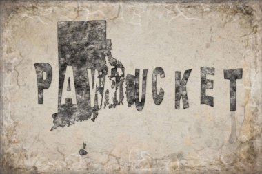 Rhode Island Pawtucket Haritası ve Beyaz Harf Tasarımı