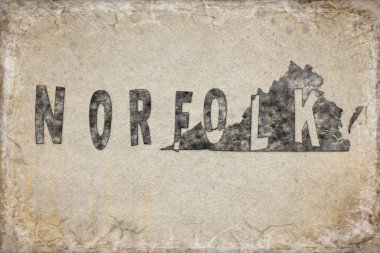 Virginia Norfolk Haritası ve Beyaz Harf Tasarımı