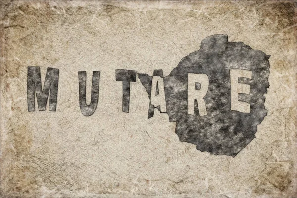 Zimbabwe Mutare Haritası ve Beyaz Harf Tasarımı