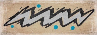 Retro Kağıt üzerinde Beyaz Soyut Yazı Harfleri Pop Sanat Biçimi