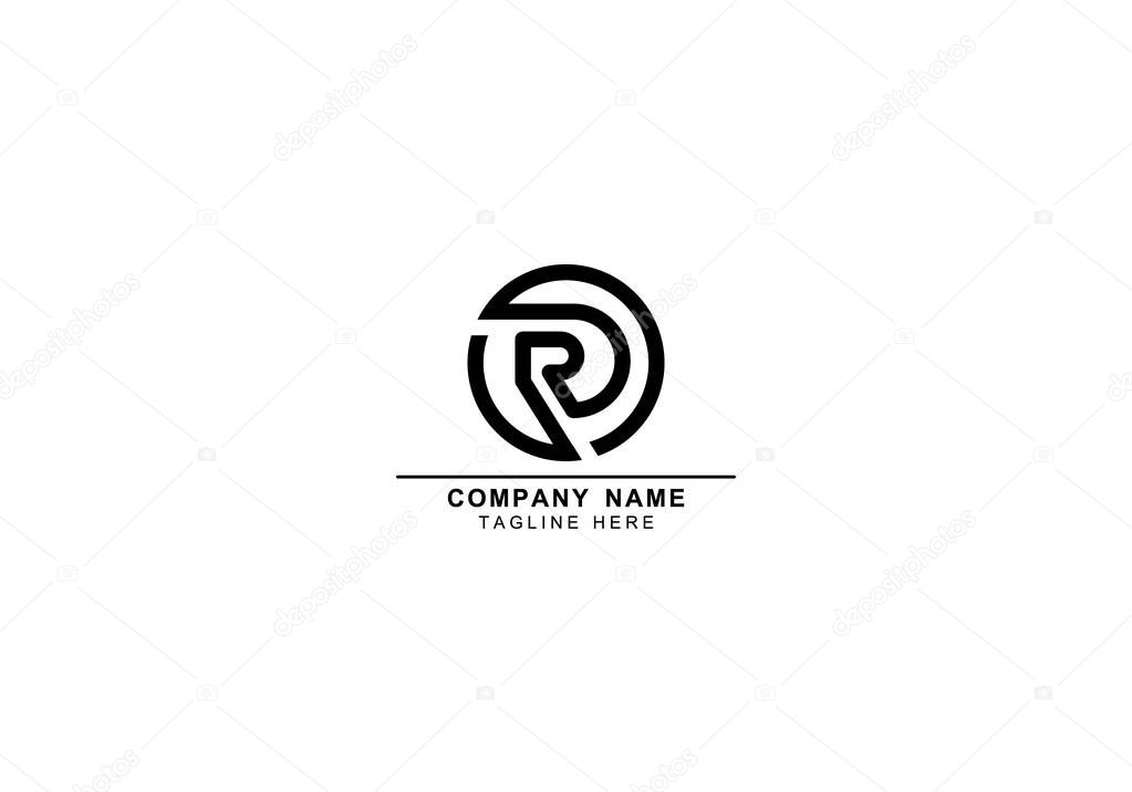 RD or DR minimal and line art logo icon in circle