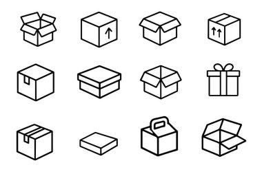 karton kutunun vektör kümesi