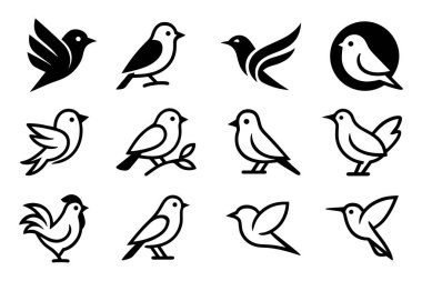 Bir grup kuş, vektör illüstrasyon