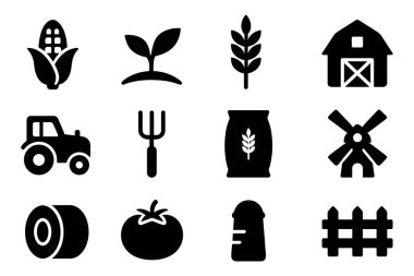 çiftlik simgeleri dizisi