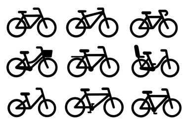 Bisiklet ikonu seti. motor simgeleri