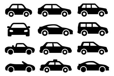 arabalar ve araçlar simgesi seti