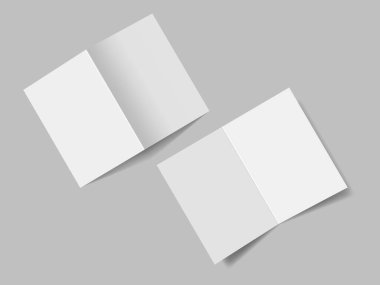 çift katlı broşür boş model vektör çizimi