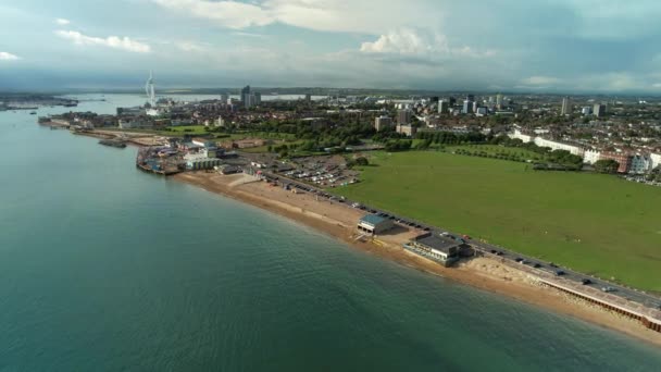 Southsea Common Park Play Área Coast Southsea Portsmouth Inglaterra Aéreos — Vídeo de stock