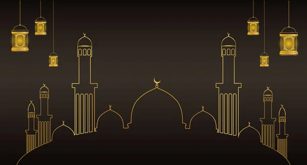 モスクのシルエット ベクトルイラスト — ストックベクタ