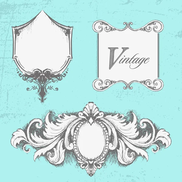 Set vintage frames — Stock Vector
