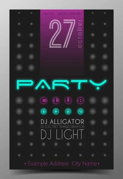 Volador de la fiesta. Nightclub Flyer . — Vector de stock