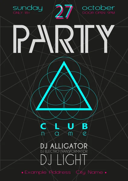 Volador de la fiesta. Nightclub Flyer . — Vector de stock