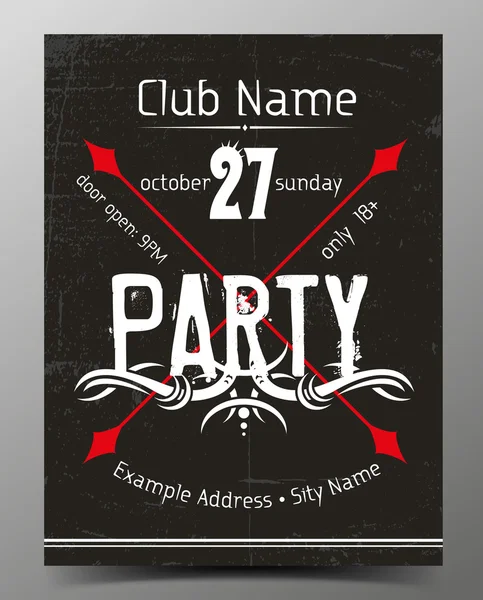Parti el ilanı. Gece kulübü el ilanı. — Stok Vektör