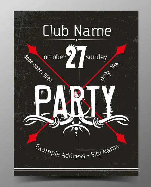 Partij Flyer. Nachtclub Flyer. — Stockvector