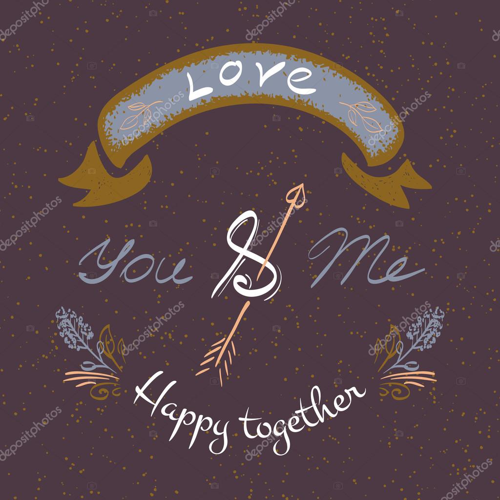 You And Me Delicate Elegant Hand Lettering Stock Vector C Hope Designer 82501254 depositphotos