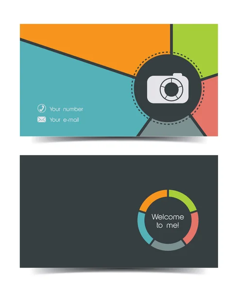 Photographer business card in a flat style. — Stock Vector