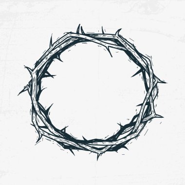 Crown of thorns Jesus Christ. Sketch, handmade clipart
