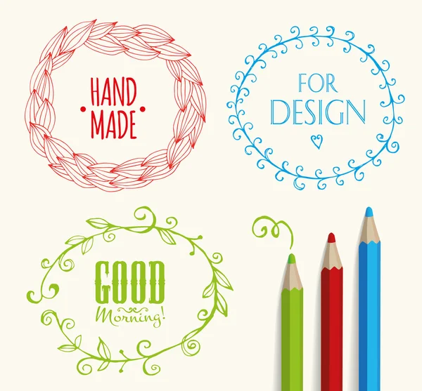 Doodle Frames and design elements. Handmade