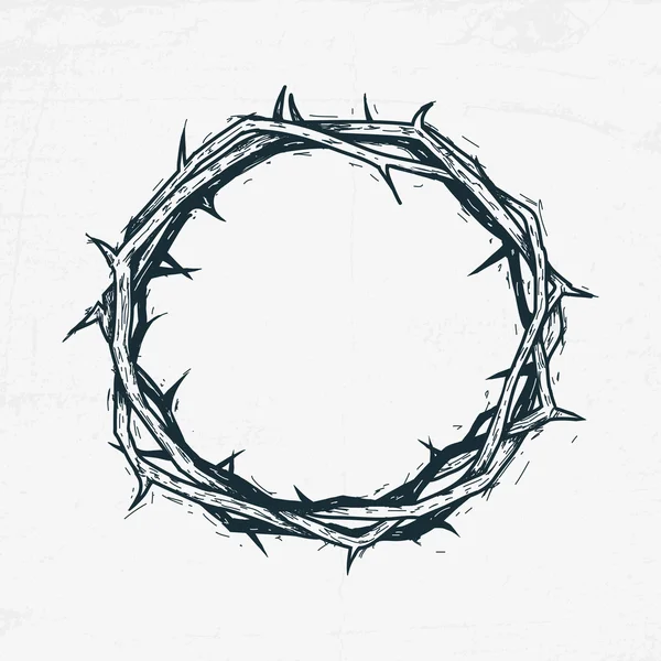 Couronne d'épines Jésus-Christ. Croquis, fait à la main — Image vectorielle