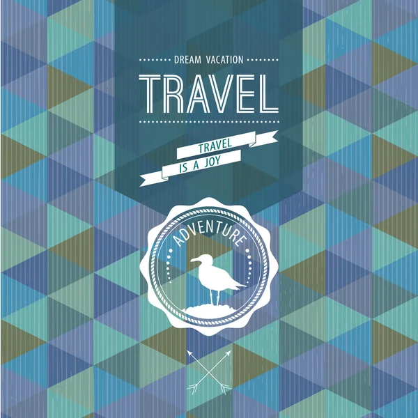 Retro label design. Retro backdrop. Maritime. Landscape. Travel design label. — Διανυσματικό Αρχείο