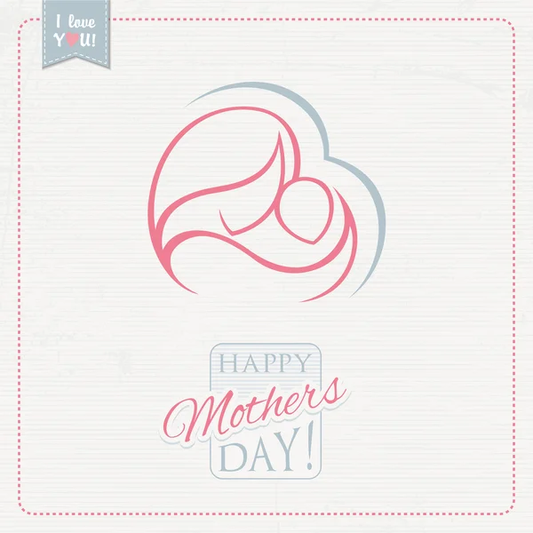 Tarjeta de felicitación para el Día de la Madre — Vector de stock