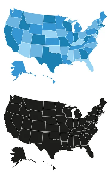 Stati Uniti d'America mappa illustrazione — Vettoriale Stock