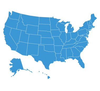 Amerika Birleşik Devletleri harita illüstrasyon
