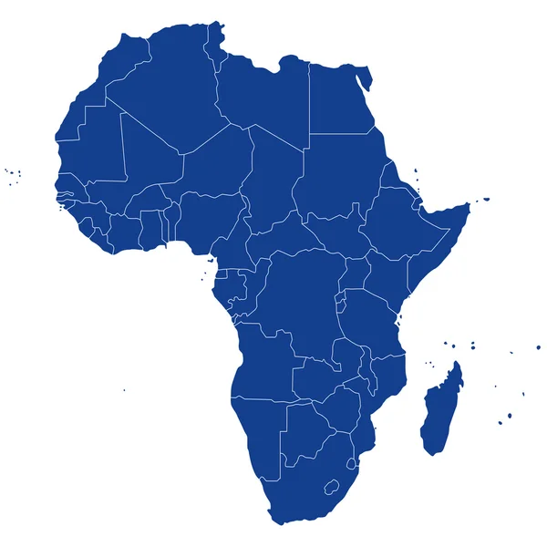 Carte politique très détaillée Afrique — Image vectorielle