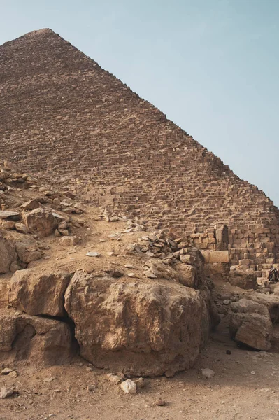 Giza Piramit Kompleksi Ayrıca Giza Necropolis Olarak Bilinir Mısır Başkenti — Stok fotoğraf