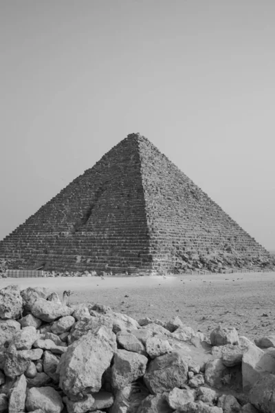 Giza Piramit Kompleksi Ayrıca Giza Necropolis Olarak Bilinir Mısır Başkenti — Stok fotoğraf