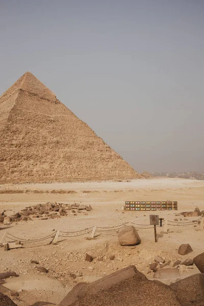 Giza Piramit Kompleksi Ayrıca Giza Necropolis Olarak Bilinir Mısır Başkenti — Stok fotoğraf