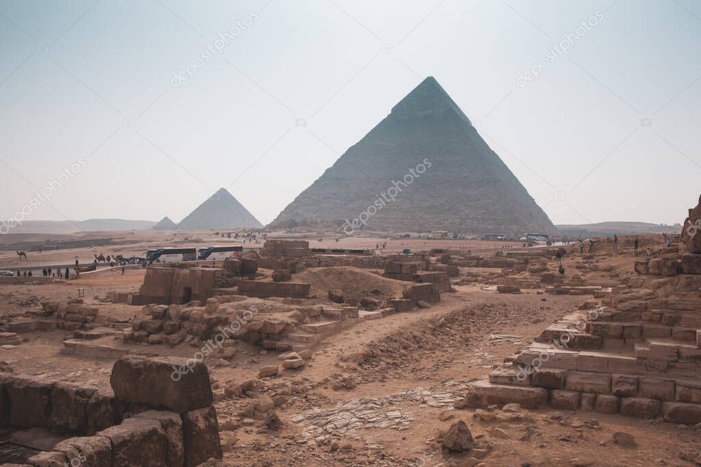 The Giza Pyramid Complex, also called the Giza Necropolis, is the site on the Giza Plateau in Greater Cairo, Egypt