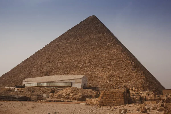 Giza Piramit Kompleksi Ayrıca Giza Necropolis Olarak Bilinir Mısır Başkenti — Stok fotoğraf