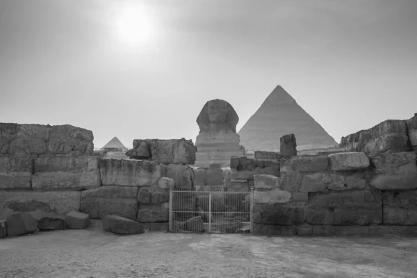 Der Pyramidenkomplex Von Gizeh Auch Nekropole Von Gizeh Genannt Befindet — Stockfoto