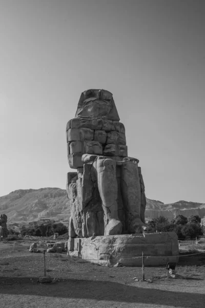 Memnon Heykeli Amenhotep Iii Temsil Eden Iki Anıtsal Heykeldir 1386 — Stok fotoğraf