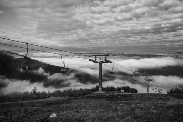 Funivia Nelle Montagne Dei Carpazi Ucraina — Foto Stock