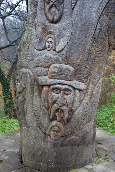 Artisanat Bois Sculpture Carpates Ukraine Art — Photo