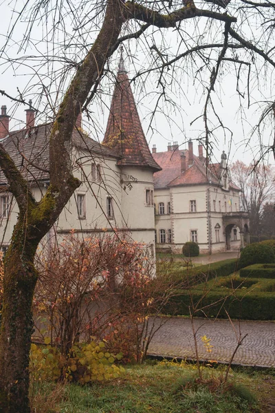 Batı Ukrayna Nın Inanılmaz Mimari Manzarası Peri Masalı Shenborn Sarayı — Stok fotoğraf