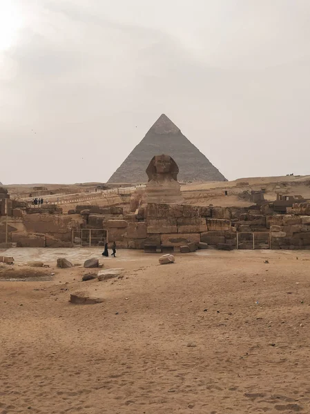 Giza Piramit Kompleksi Ayrıca Giza Necropolis Olarak Bilinir Mısır Başkenti — Stok fotoğraf