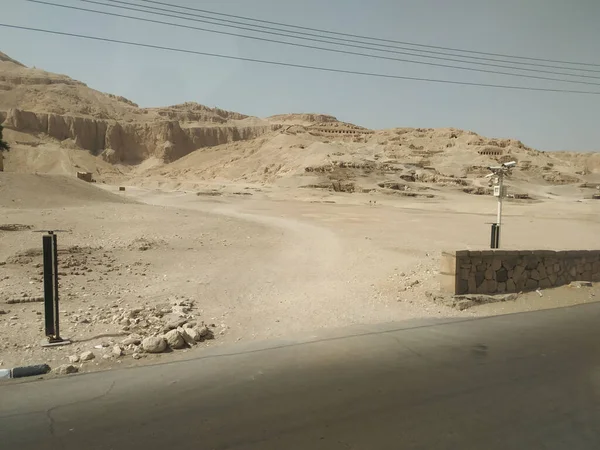 Utsikt Över Vägen Den Egyptiska Öknen — Stockfoto