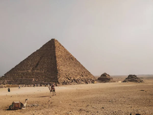 Giza Piramit Kompleksi Ayrıca Giza Necropolis Olarak Bilinir Mısır Başkenti — Stok fotoğraf