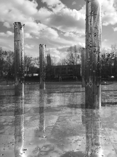 Instalación Audiovisual Mirror Field Memoria Las Víctimas Babi Yar Monumento —  Fotos de Stock