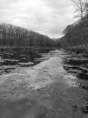 Kırsalda bir nehri olan güzel bir manzara.