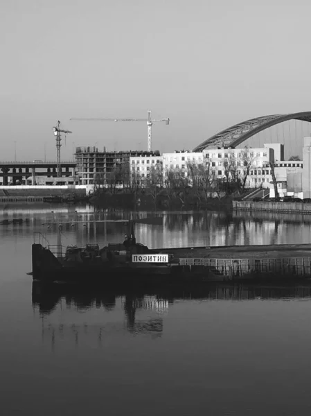 Ucrania Hermoso Paisaje Urbano Blanco Negro — Foto de Stock