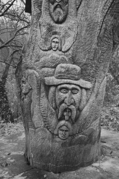 Ξυλουργική Γλυπτική Καρπάθια Ουκρανία Τέχνη — Φωτογραφία Αρχείου