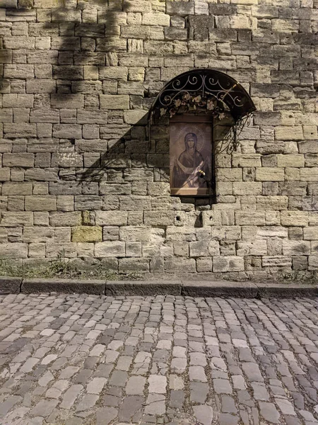 Alte Ikone Der Mauer Der Orthodoxen Kirche — Stockfoto