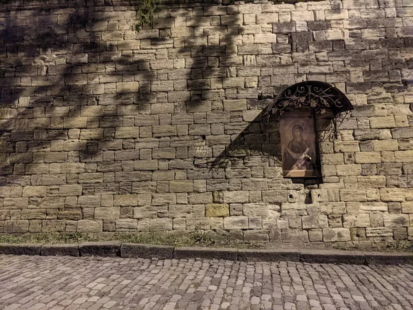 Alte Ikone Der Mauer Der Orthodoxen Kirche — Stockfoto