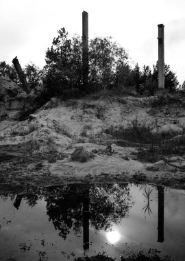 Eski terk edilmiş bina, endüstriyel fabrika